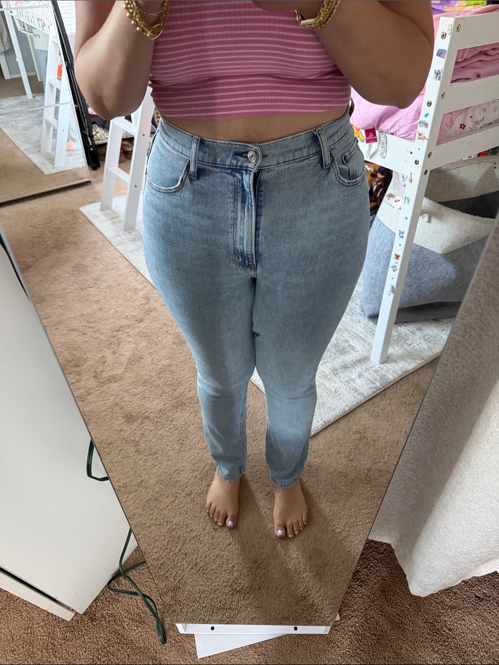 Abercrombie & Fitch Light Blue High-Rise Slim Jeans